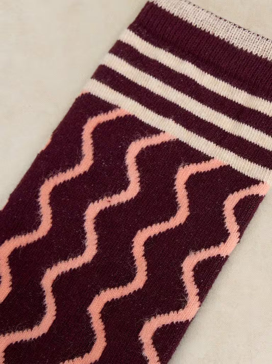 Wavy Rib Ankle Sock