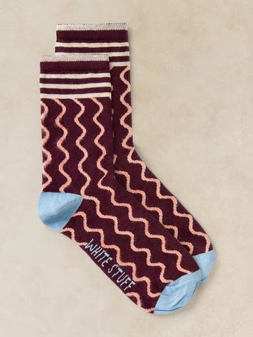 Wavy Rib Ankle Sock
