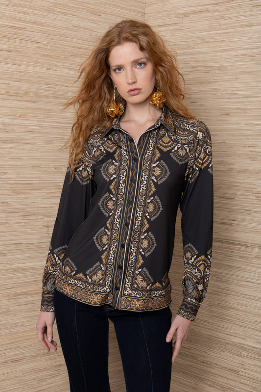 Carla Contrast Print Blouse