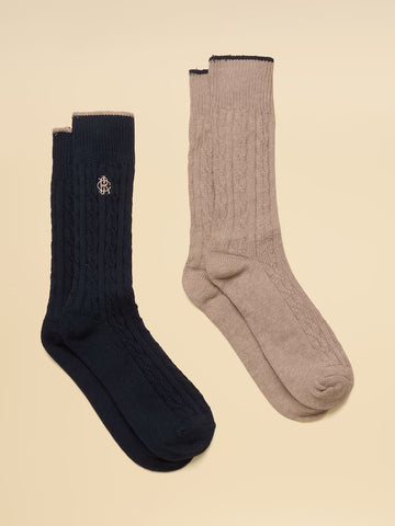 Cable 2 Pack Socks