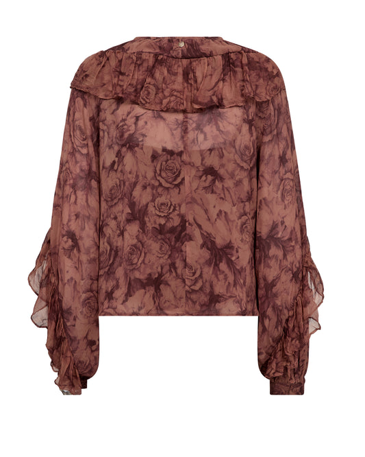 Roya Ruffle Rose Blouse