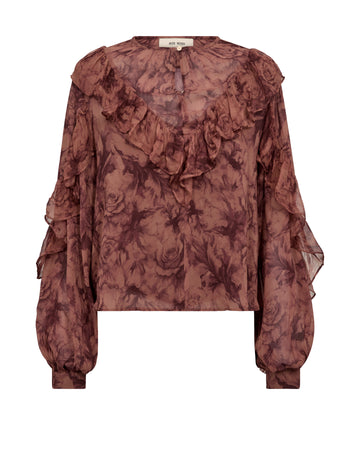 Roya Ruffle Rose Blouse