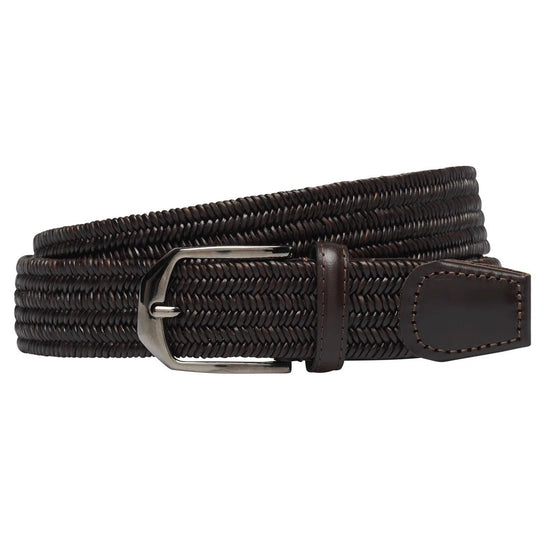 Young Ideas & Henmores -Leather Stretch Belt 35mm -Dark Brown -SM