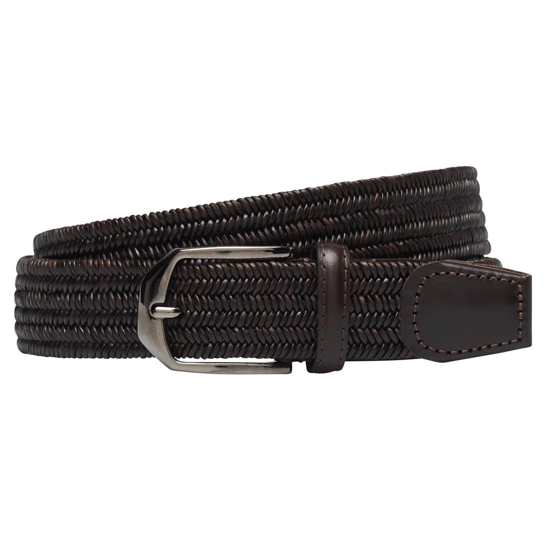 Young Ideas & Henmores -Leather Stretch Belt 35mm -Dark Brown -SM