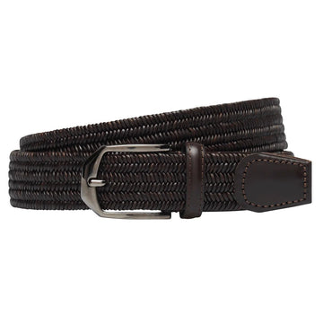 Young Ideas & Henmores -Leather Stretch Belt 35mm -Dark Brown -SM