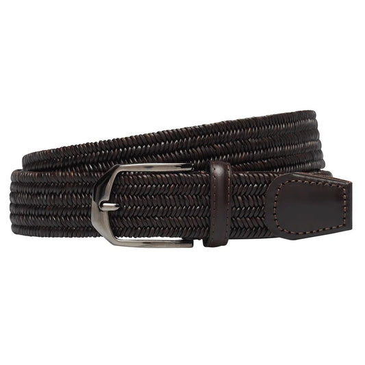 Young Ideas & Henmores -Leather Stretch Belt 35mm -Dark Brown -SM