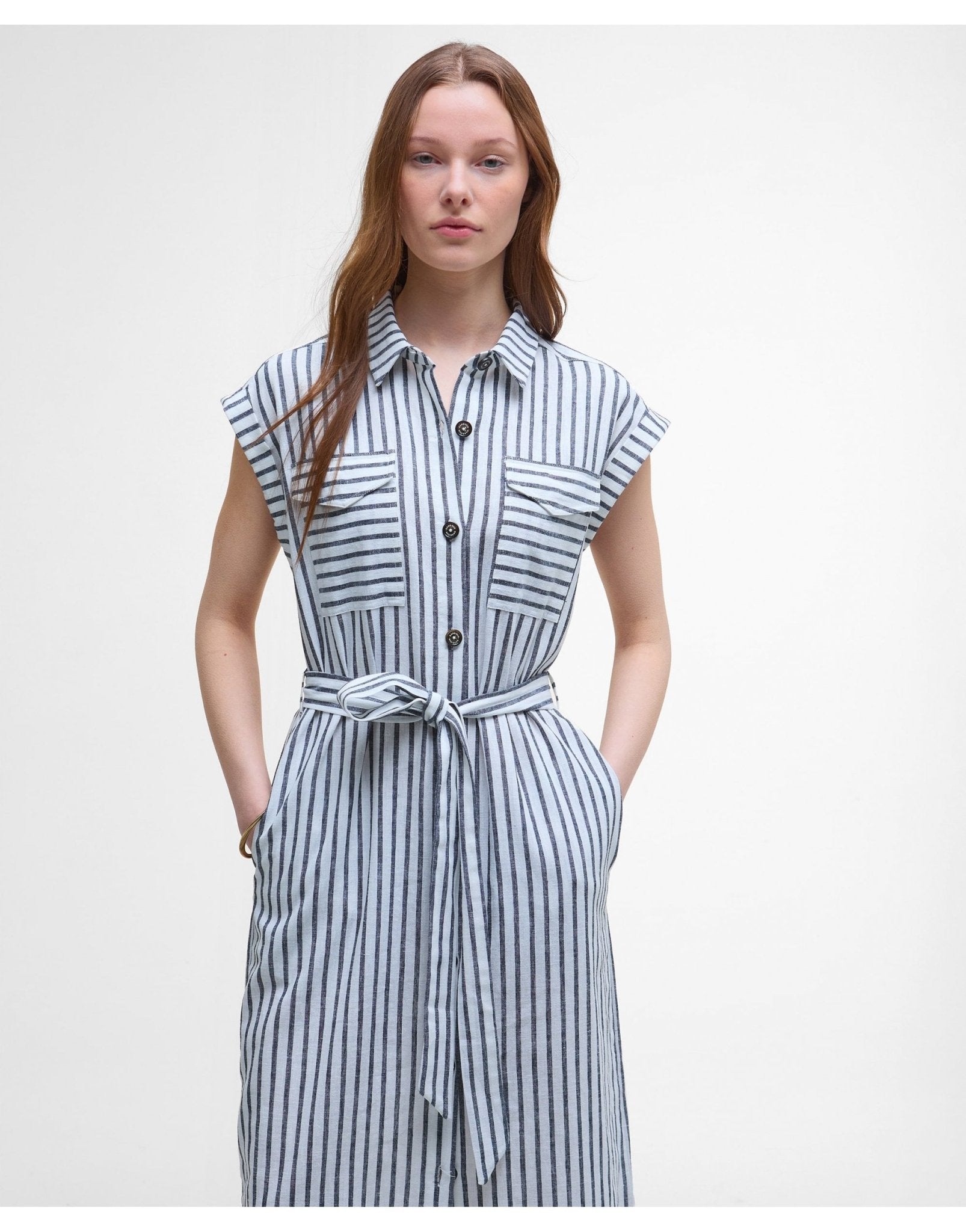 Young Ideas/Henmores - Abby Dress - NY73 Navy/White Stripe - 8