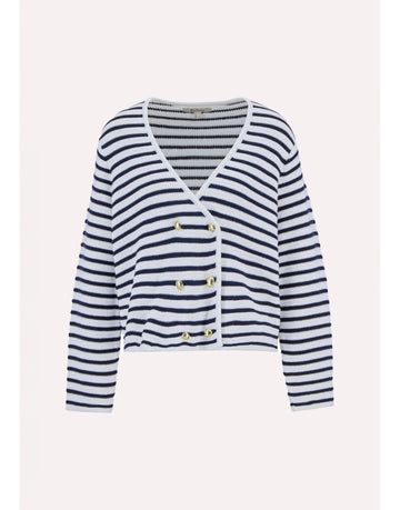 Young Ideas/Henmores - Abby Knitted Cardigan - WH71 Cloud/Navy - 8