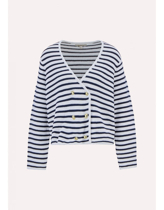 Young Ideas/Henmores - Abby Knitted Cardigan - WH71 Cloud/Navy - 8