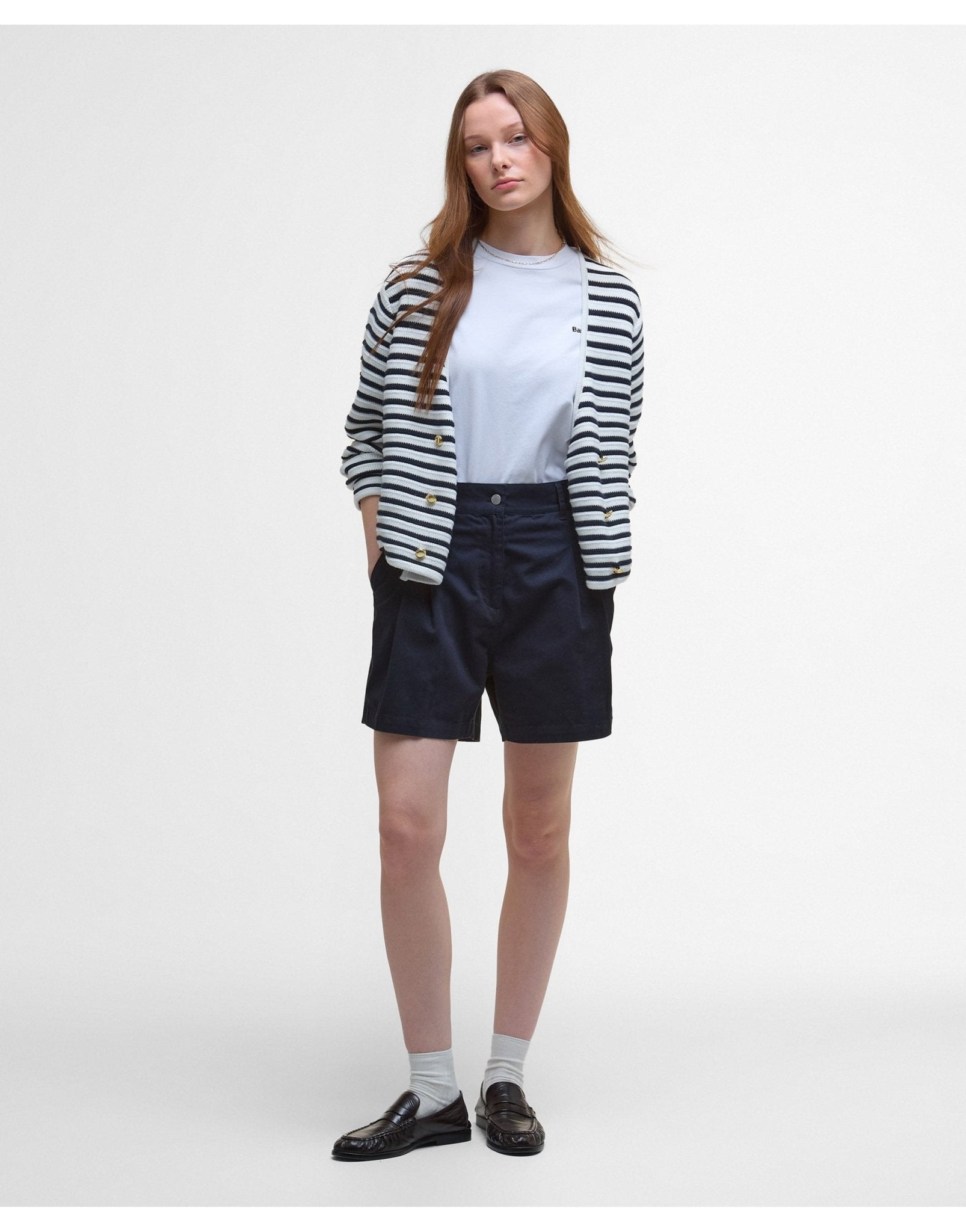 Young Ideas/Henmores - Abby Knitted Cardigan - WH71 Cloud/Navy - 8