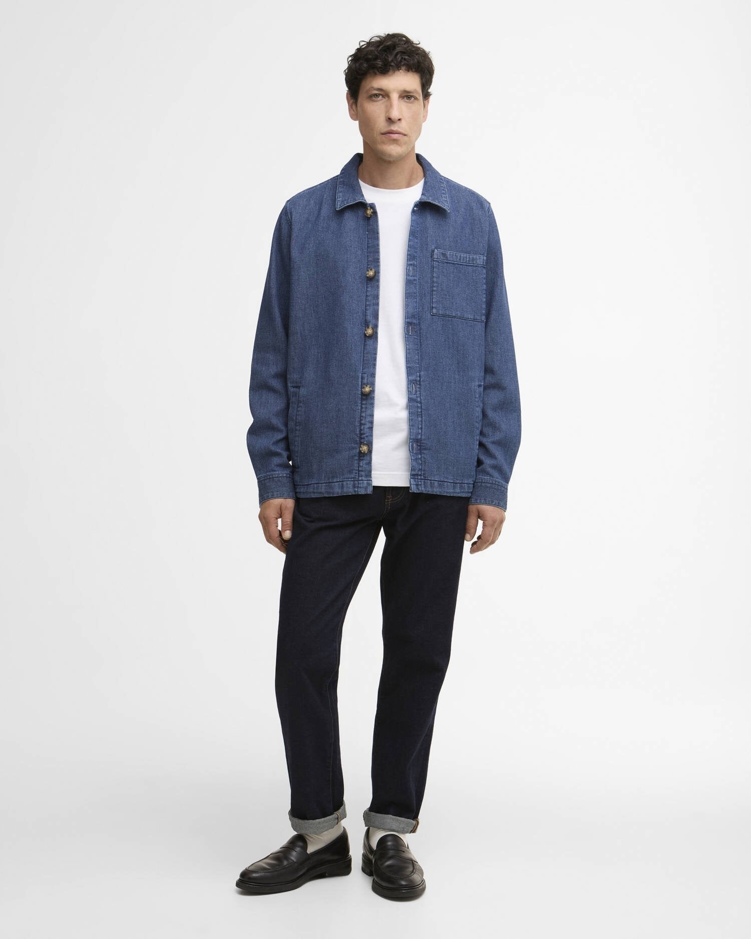 Young Ideas/Henmores - Aickmen Textured Denim Overshirt - IN32 Indigo - S