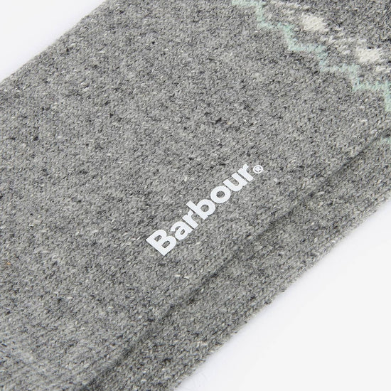 Young Ideas & Henmores -Anaise Fair Isle Sock -GY51 Mid Grey/Loden -M/L