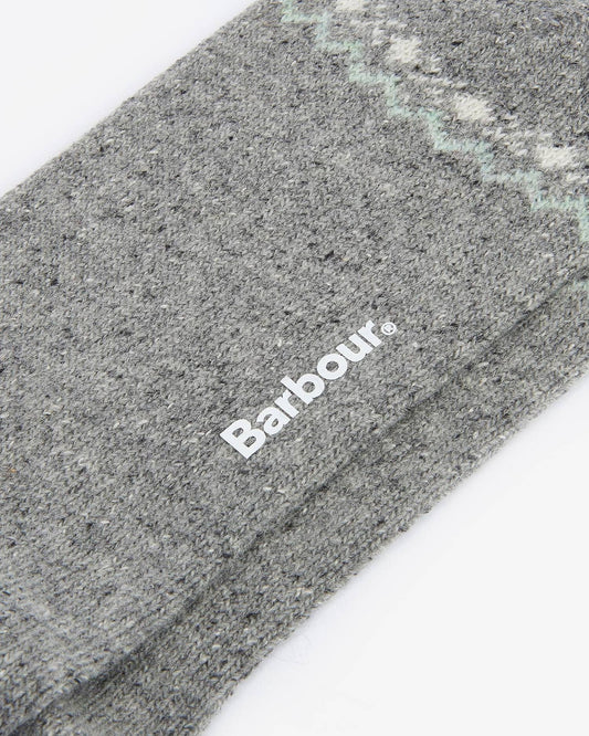 Young Ideas & Henmores -Anaise Fair Isle Sock -GY51 Mid Grey/Loden -M/L