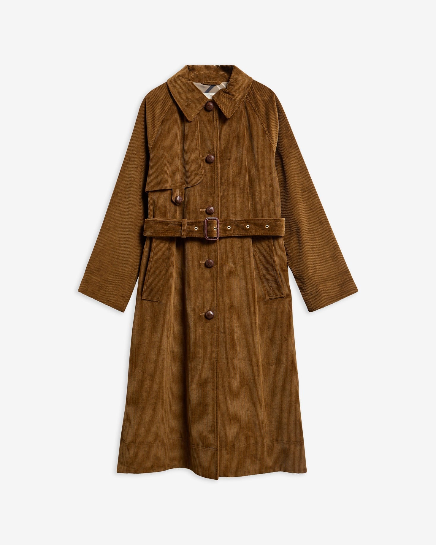 Young Ideas & Henmores -Antonella Cord Trench Casual Jacket -TA51 Tan/Birchwood Dress -8