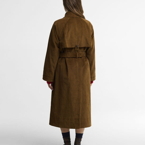 Young Ideas & Henmores -Antonella Cord Trench Casual Jacket -TA51 Tan/Birchwood Dress -8