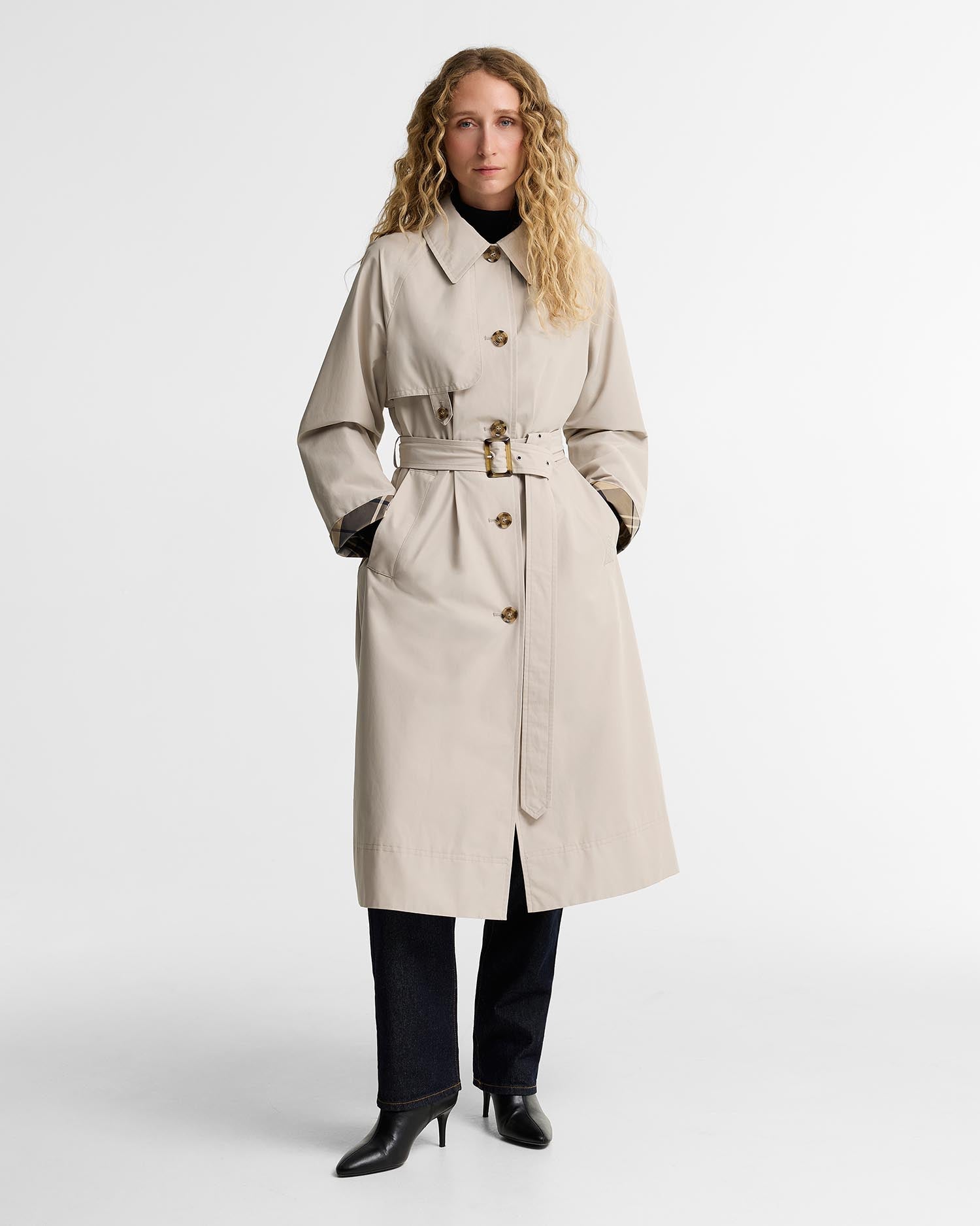Young Ideas & Henmores -Antonella Showerproof Jacket -ST31 Mist/Birchwood Dress -8