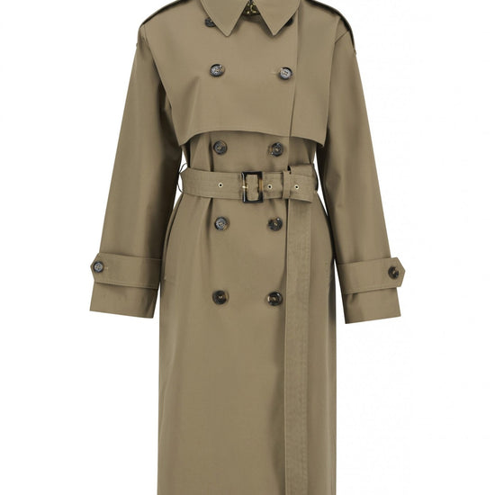 Young Ideas/Henmores - Aoife Trench Showerproof - BE31 Military Brown/Hessian Tartan - 8