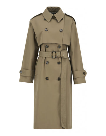 Young Ideas/Henmores - Aoife Trench Showerproof - BE31 Military Brown/Hessian Tartan - 8
