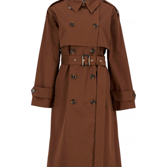 Young Ideas/Henmores - Aoife Trench Showerproof - BE31 Military Brown/Hessian Tartan - 8
