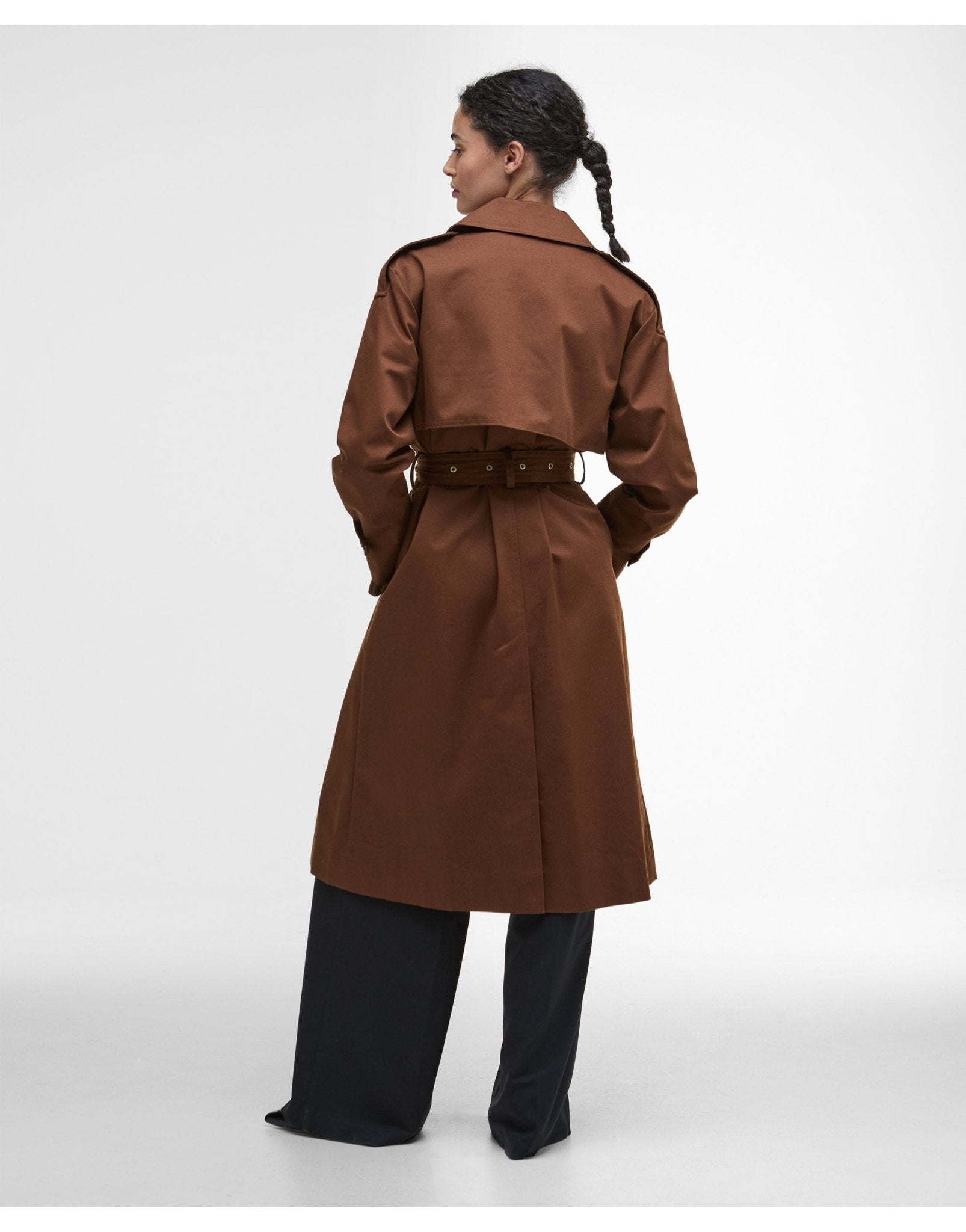 Young Ideas/Henmores - Aoife Trench Showerproof - BE31 Military Brown/Hessian Tartan - 8