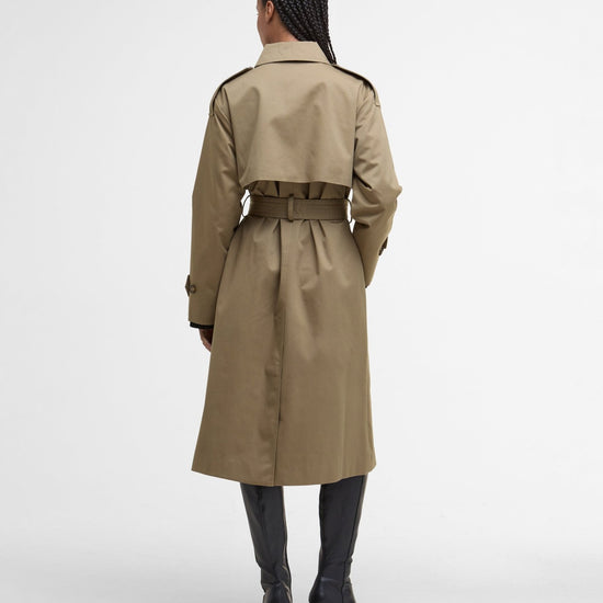 Young Ideas/Henmores - Aoife Trench Showerproof - BE31 Military Brown/Hessian Tartan - 8