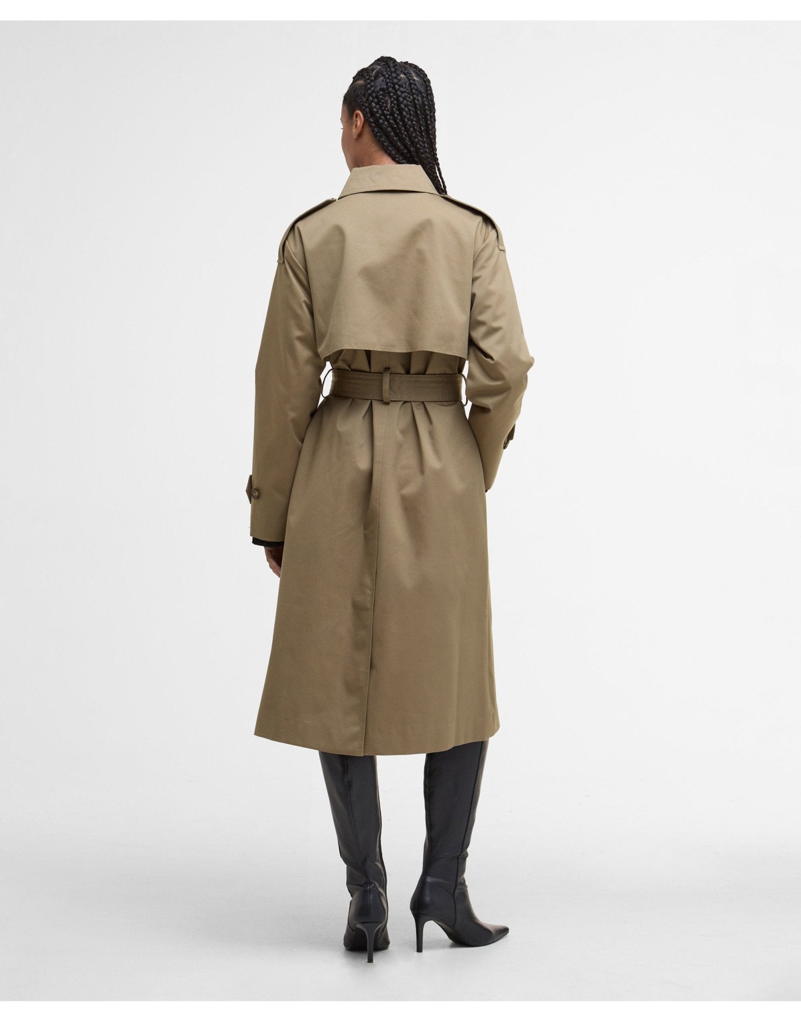 Young Ideas/Henmores - Aoife Trench Showerproof - BE31 Military Brown/Hessian Tartan - 8