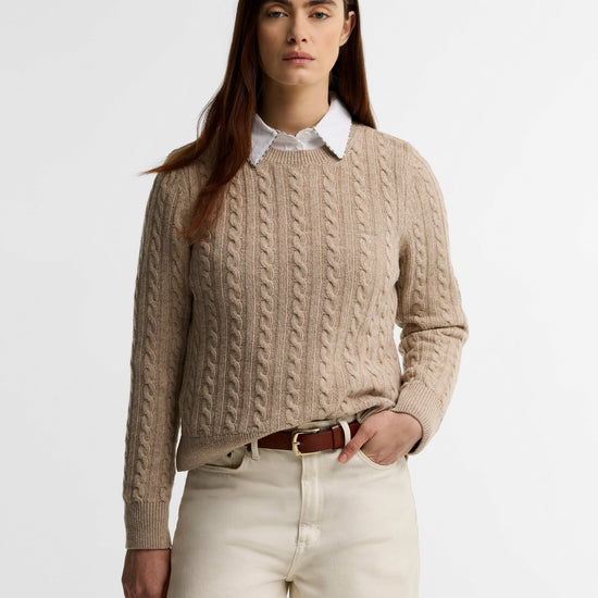 Young Ideas & Henmores -Ashdown Cable Knitted Jumper -BE54 Honey -8