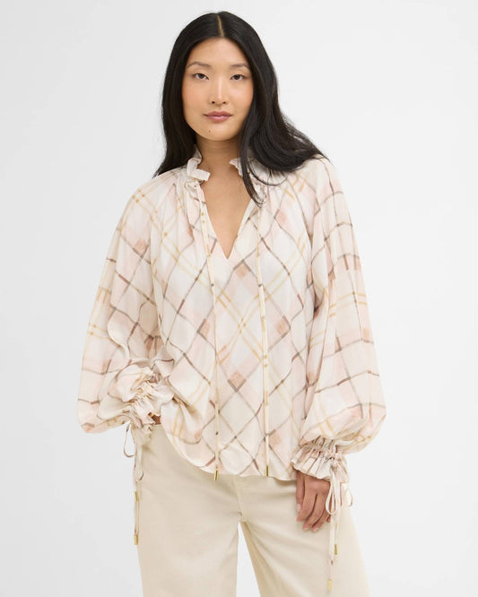 Young Ideas/Henmores - Asker Blouse - PI93 Silver Peony Painted Check - 8