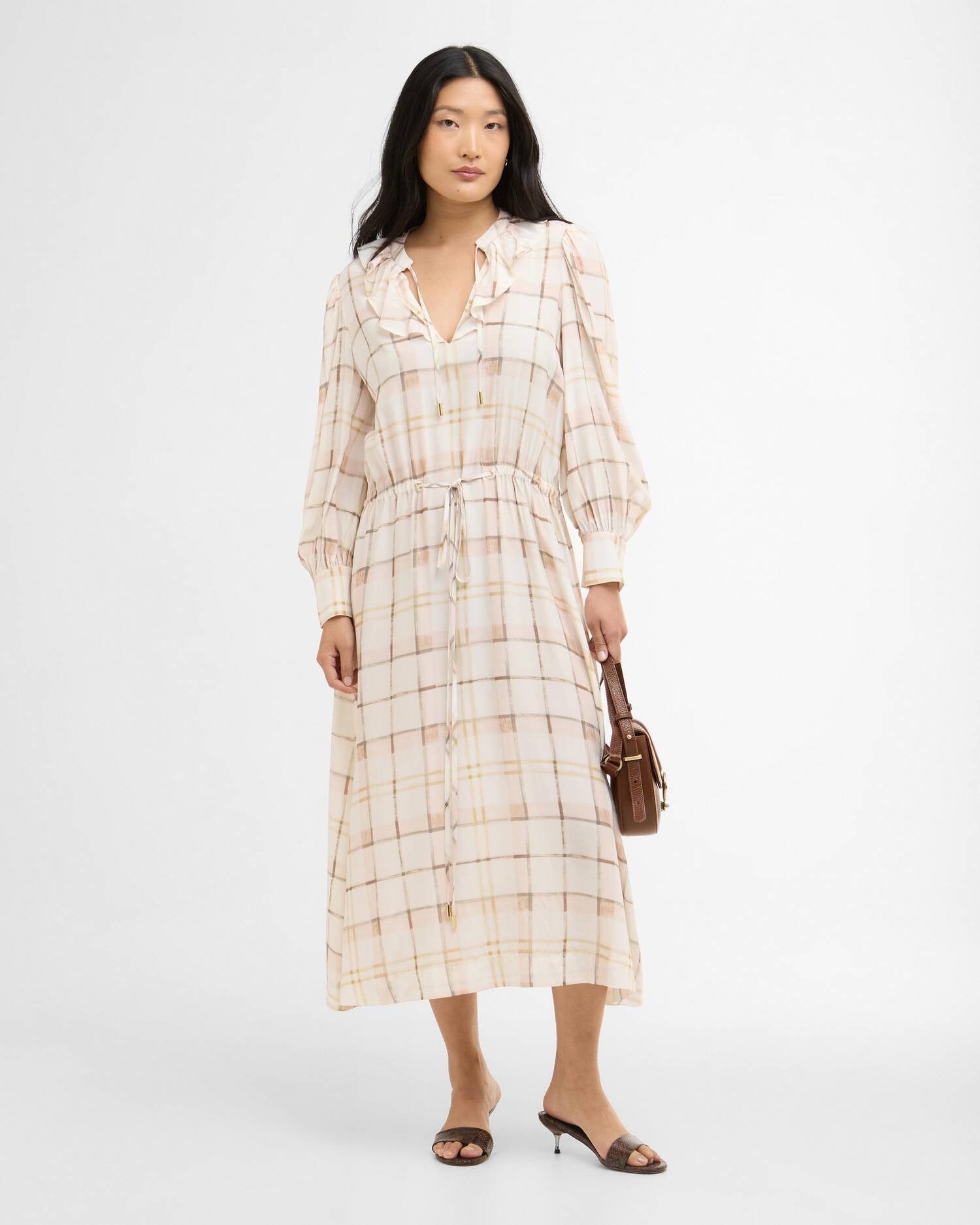 Young Ideas/Henmores - Asker Midi Dress - PI93 Silver Peony Painted Check - 8