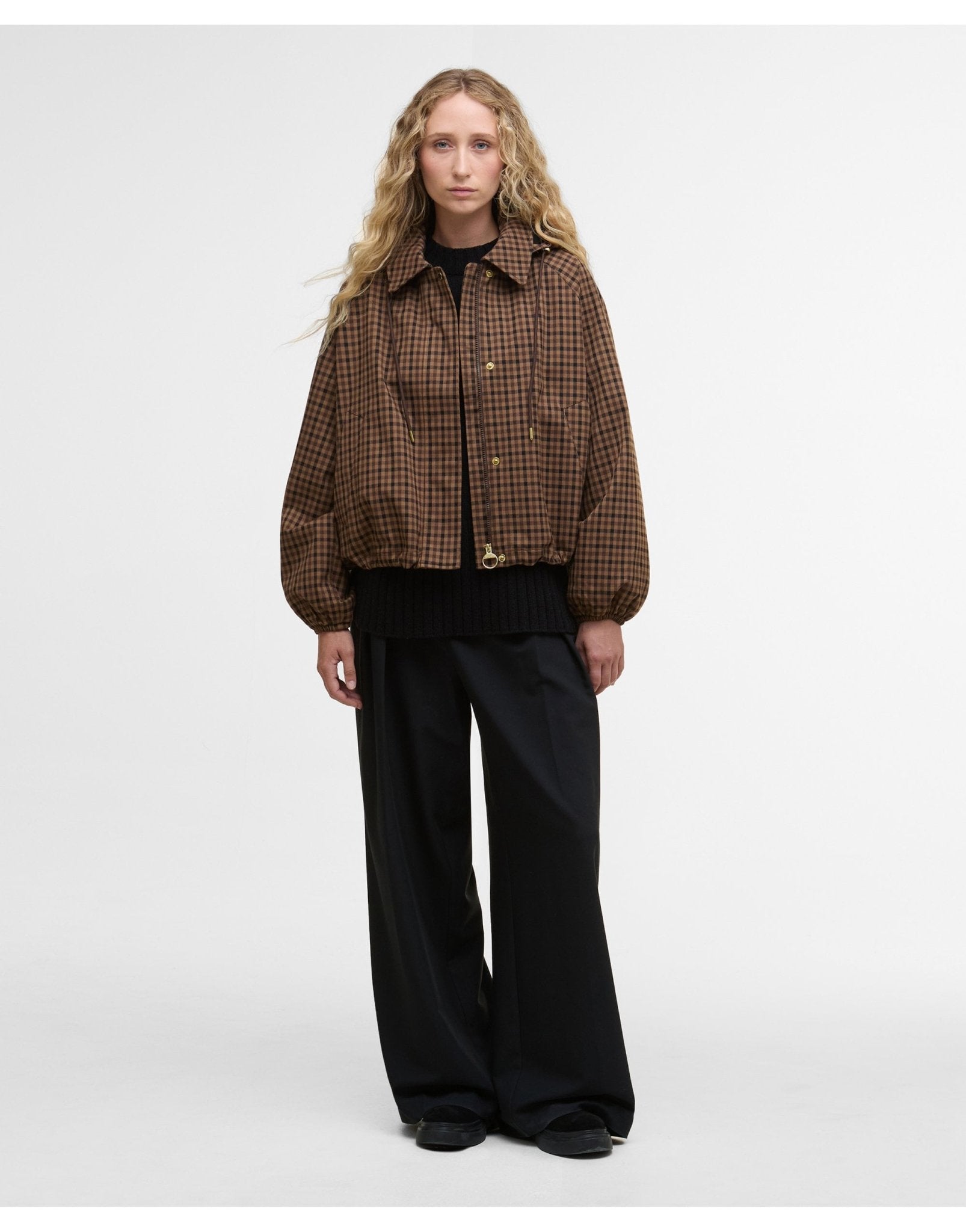 Young Ideas/Henmores - Audrey Showerproof Jacket - BR51 Vicuna Gingham Check - 8
