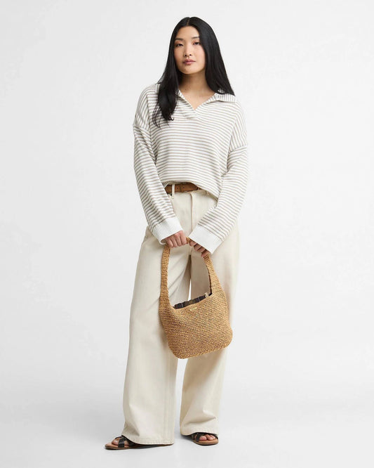 Young Ideas & Henmores - Aylesby Knitted Jumper - WH71 Cloud/Sand Stripe - 8