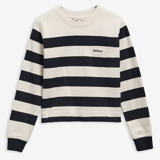 Young Ideas & Henmores -Aylesby Striped Sweatshirt -NY96 Dark Navy/Cloud Stripe -8
