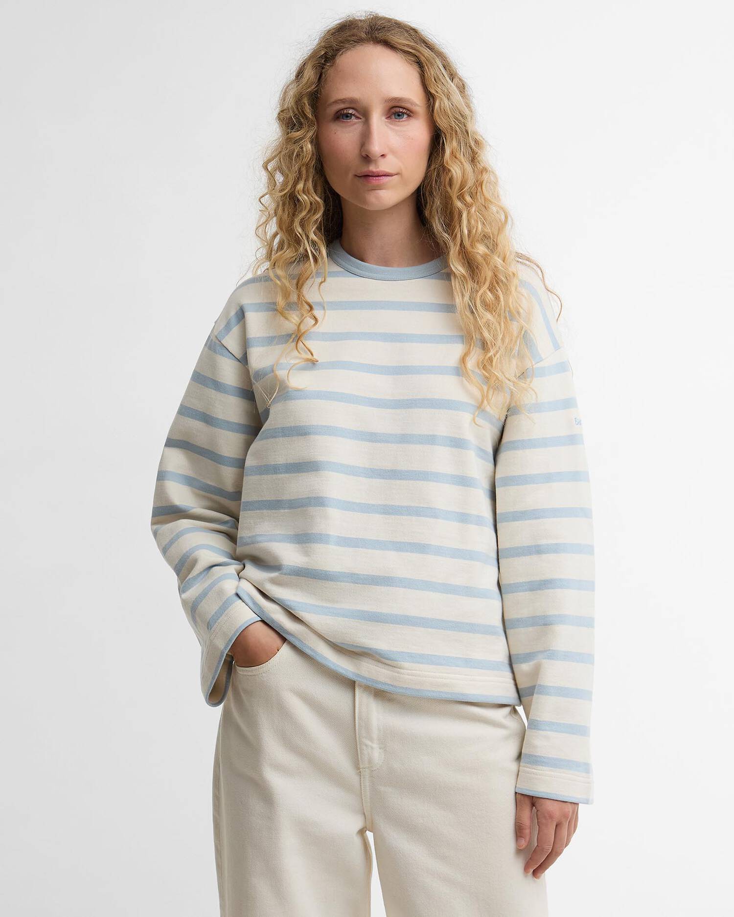 Young Ideas & Henmores - Aylesby Striped Sweatshirt - NY96 Dark Navy/Cloud Stripe - 8