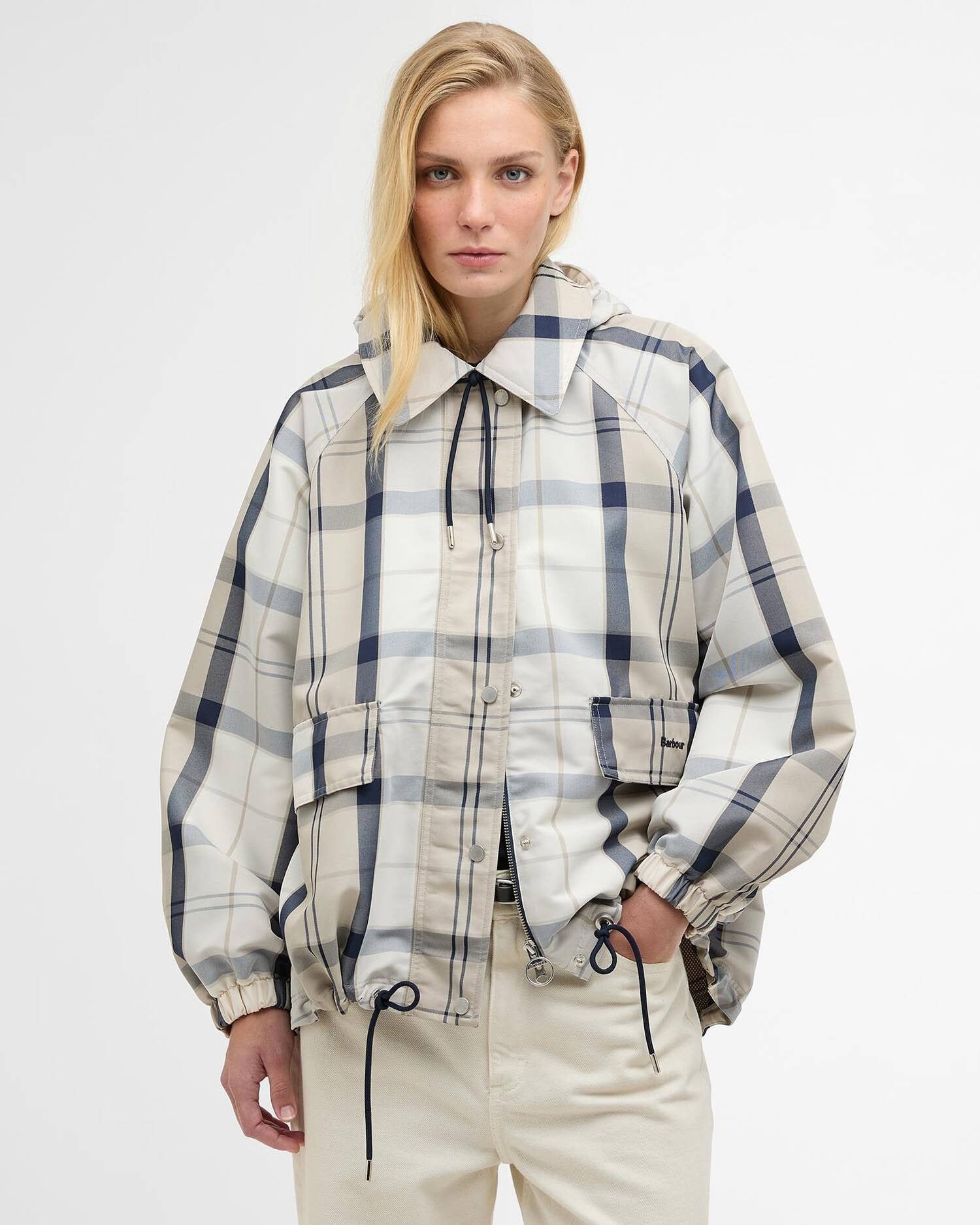 Young Ideas & Henmores - Ballina Check Showerproof Jacket - NY51 Dress Navy Tartan - 8