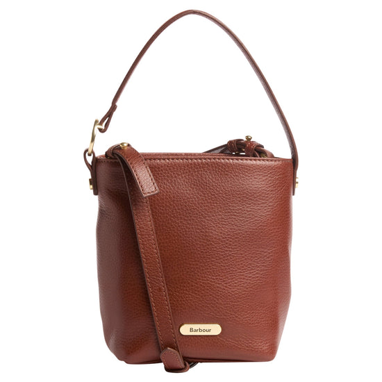 Young Ideas & Henmores -Barbour Cedar Mini Leather Bucket Bag -BR11 Brown -OS