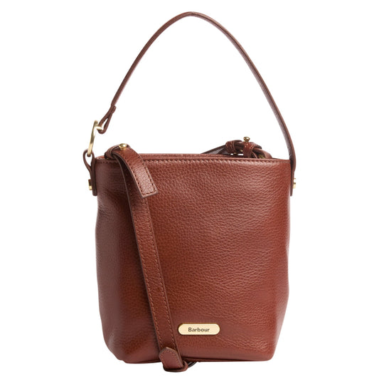 Young Ideas & Henmores -Barbour Cedar Mini Leather Bucket Bag -BR11 Brown -OS