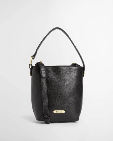 Young Ideas & Henmores -Barbour Cedar Mini Leather Bucket Bag -BK11 Black -OS