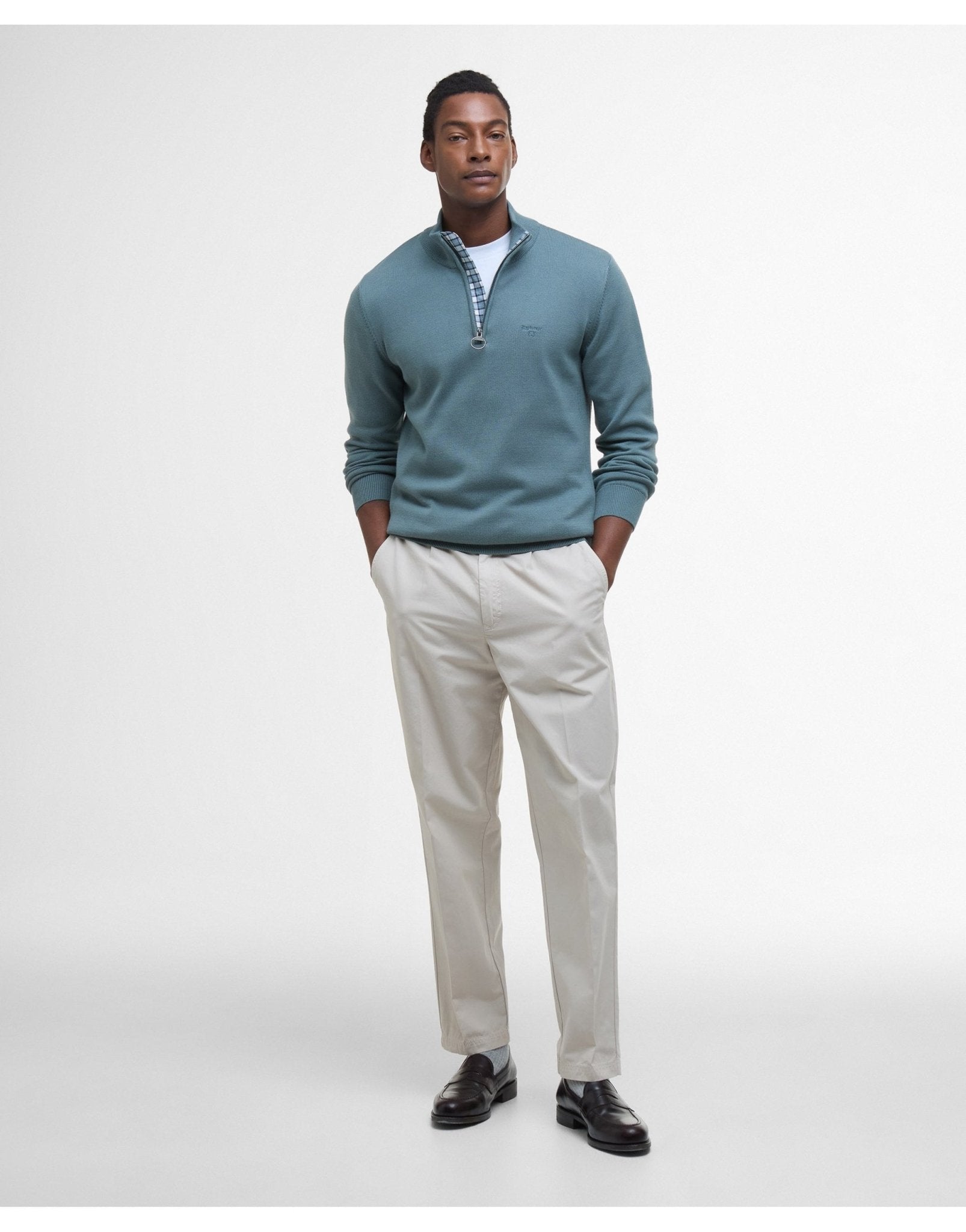 Young Ideas/Henmores - Barbour Cotton 1/2 Zip Jumper - BE12 Dark Chambray - M