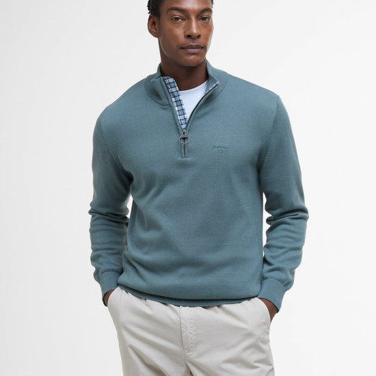 Young Ideas/Henmores - Barbour Cotton 1/2 Zip Jumper - BE12 Dark Chambray - M