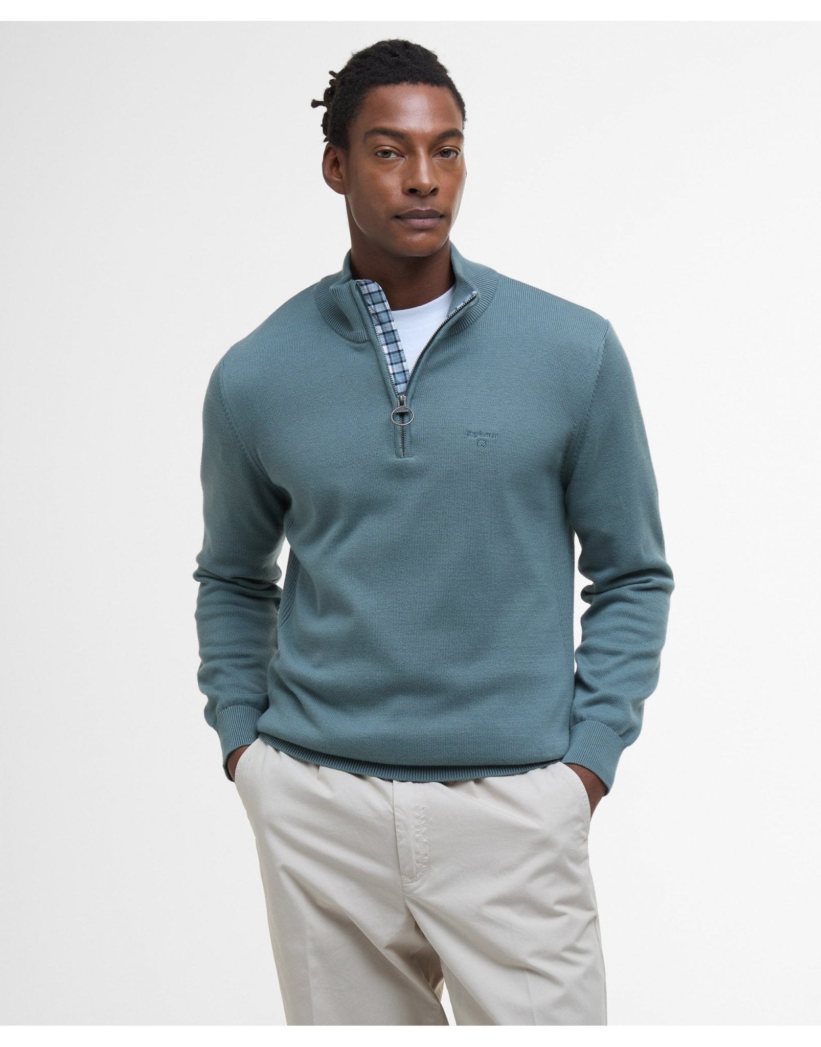 Young Ideas/Henmores - Barbour Cotton 1/2 Zip Jumper - BE12 Dark Chambray - M