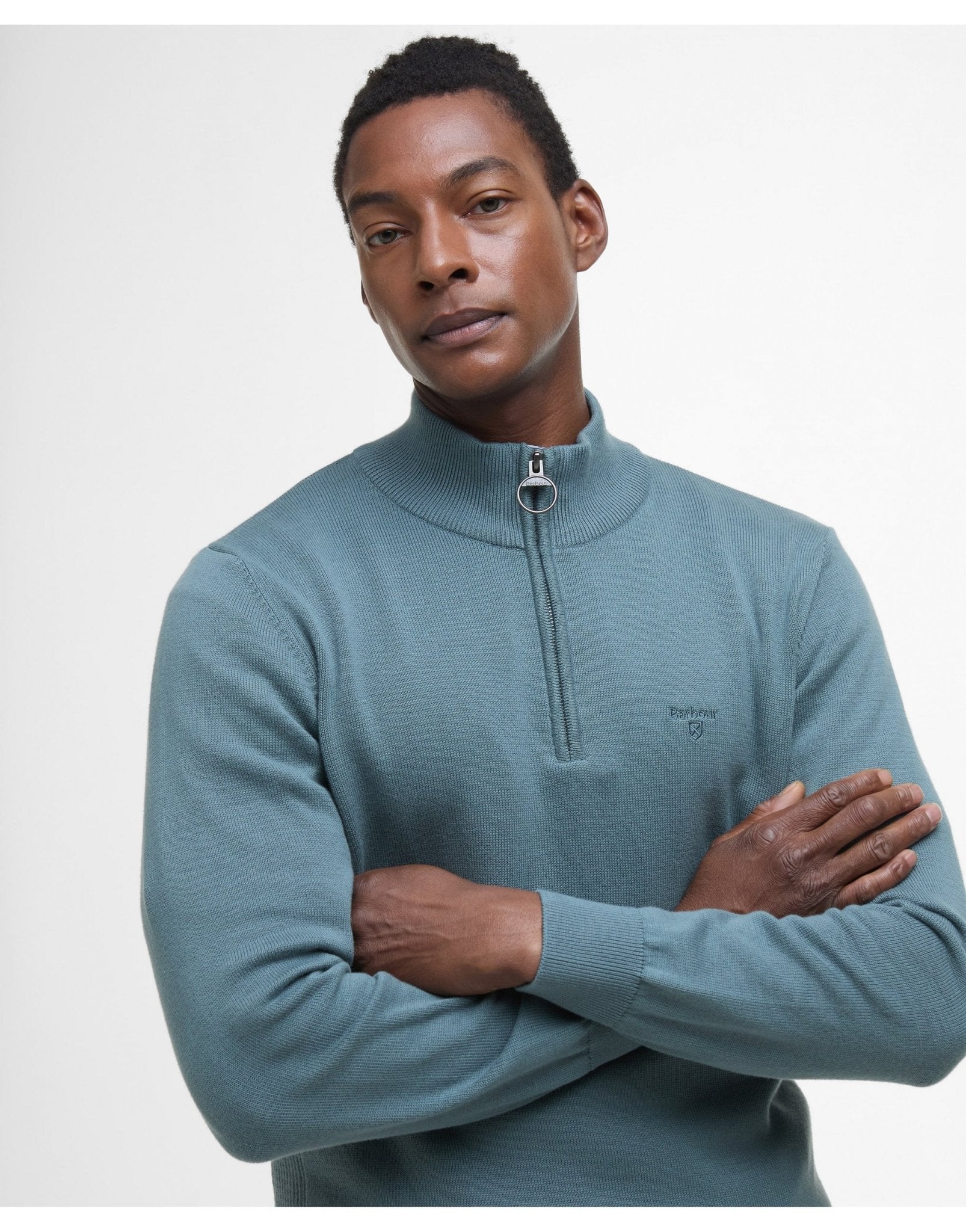 Young Ideas/Henmores - Barbour Cotton 1/2 Zip Jumper - BE12 Dark Chambray - M
