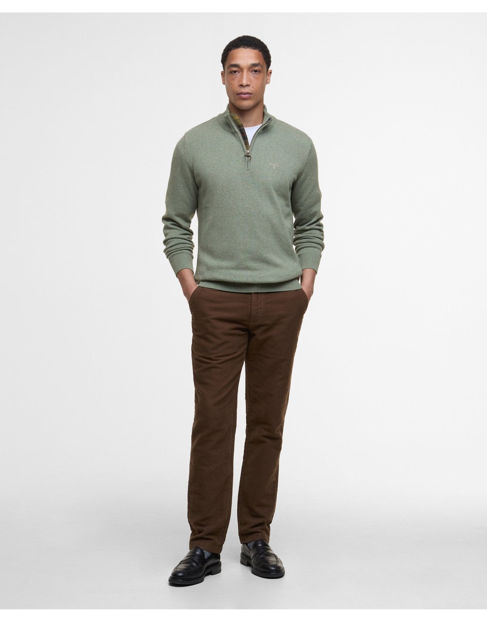 Young Ideas/Henmores - Barbour Cotton 1/2 Zip Jumper - BE12 Dark Chambray - M