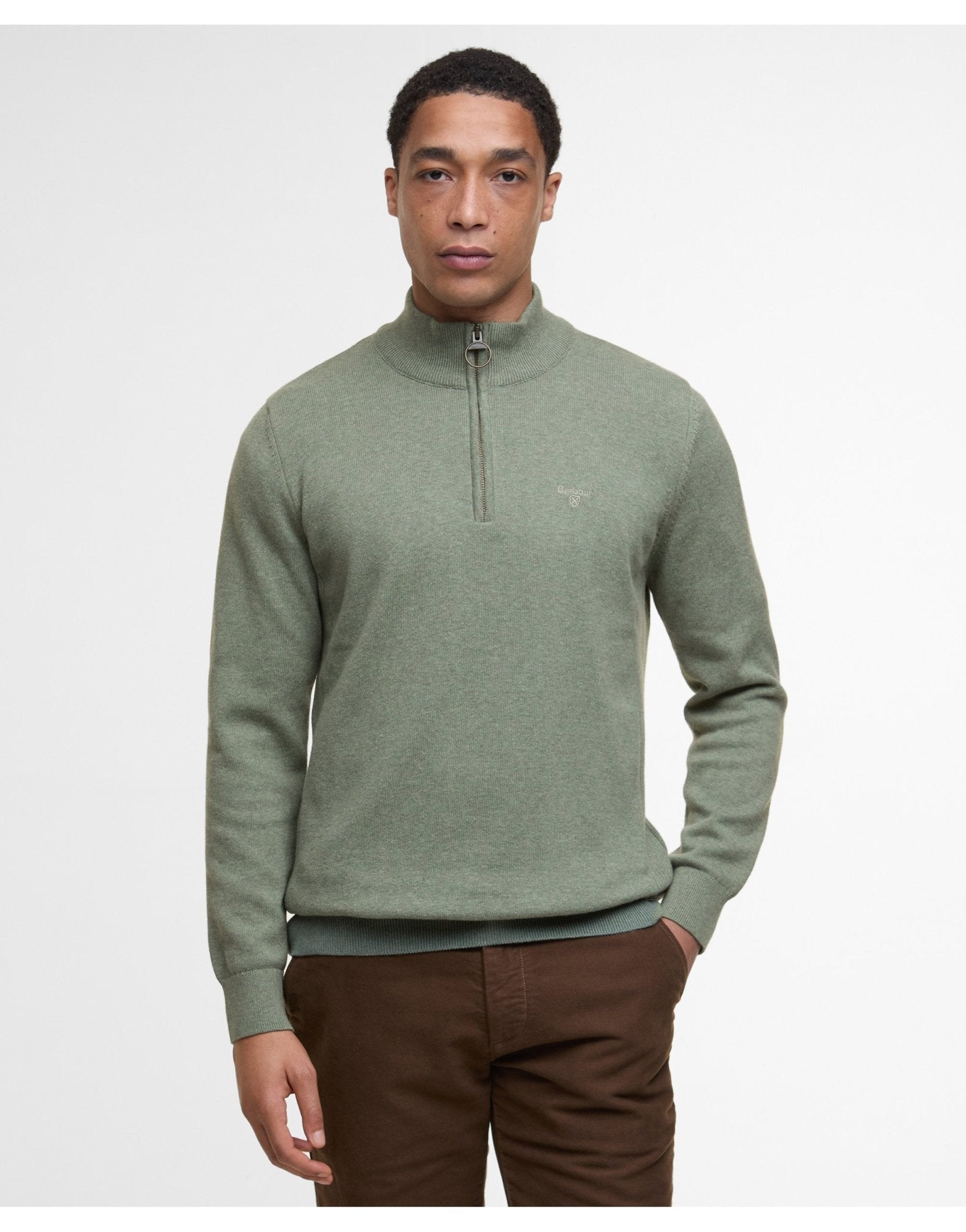 Young Ideas/Henmores - Barbour Cotton 1/2 Zip Jumper - BE12 Dark Chambray - M