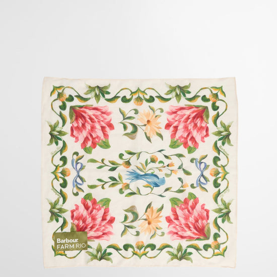 Young Ideas & Henmores - Barbour X Farm Rio Azelia Scarf - WH12 Cream Spring Petal - 1