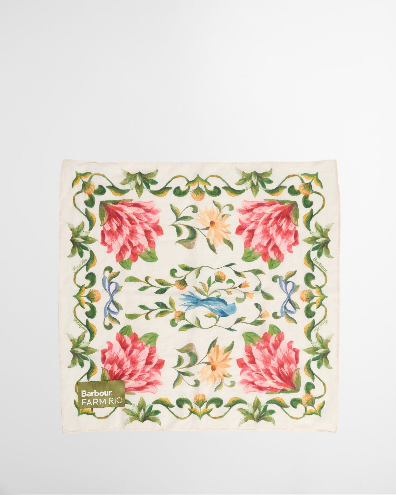 Young Ideas & Henmores - Barbour X Farm Rio Azelia Scarf - WH12 Cream Spring Petal - 1