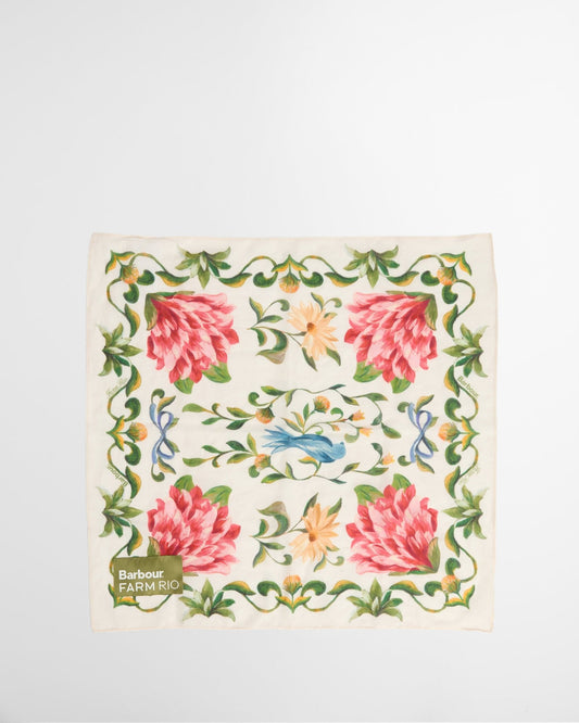 Young Ideas & Henmores - Barbour X Farm Rio Azelia Scarf - WH12 Cream Spring Petal - 1