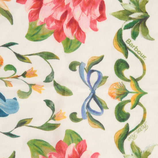 Young Ideas & Henmores - Barbour X Farm Rio Azelia Scarf - WH12 Cream Spring Petal - 1