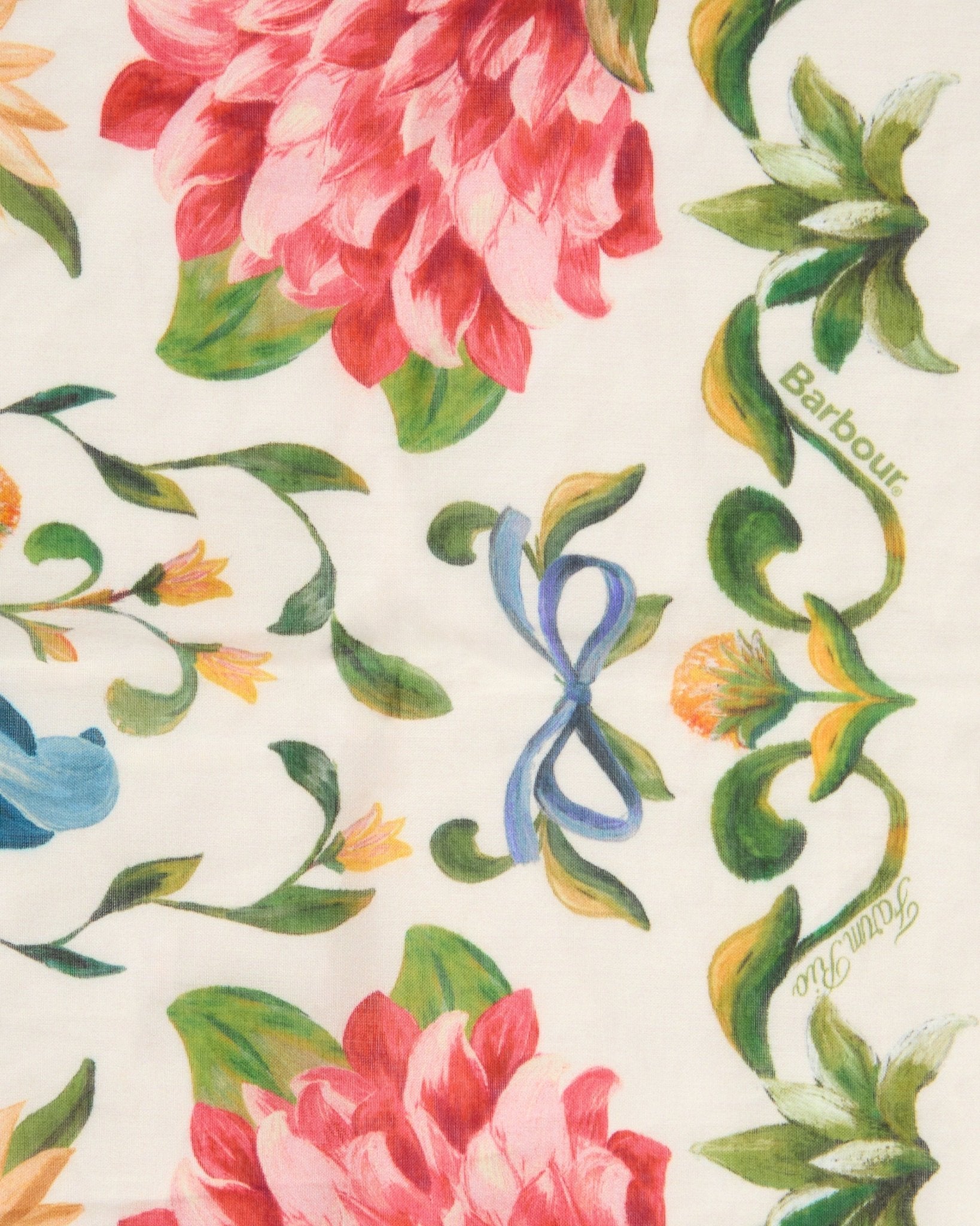 Young Ideas & Henmores - Barbour X Farm Rio Azelia Scarf - WH12 Cream Spring Petal - 1