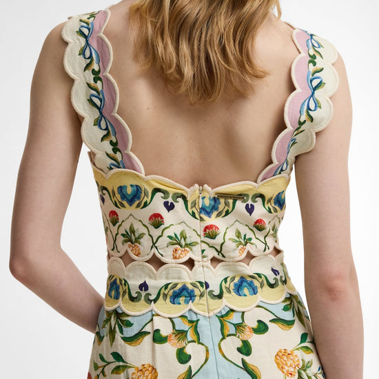 Young Ideas & Henmores - Barbour X Farm Rio Petal Dress - WH12 Cream Spring Petal Flower Print - XS