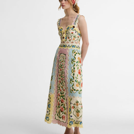Young Ideas & Henmores - Barbour X Farm Rio Petal Dress - WH12 Cream Spring Petal Flower Print - XS